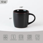 Load image into Gallery viewer, famiware Mercury Coffee Mugs 13 oz, Coffee Mugs Set of 6 with Handle, Cups for Latte, Hot Tea, Cappuccino, Mocha, Cocoa, Black