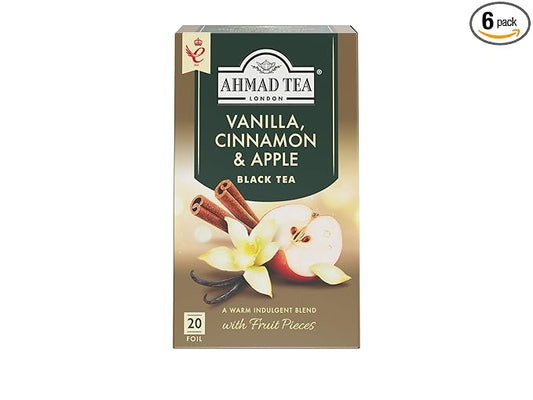 Ahmad Tea Vanilla, Cinnamon, Apple 20 Count (Pack of 6)