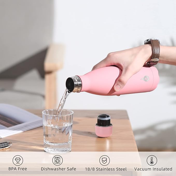 BJPKPK Insulated Water Bottle 17oz Stainless Steel Water Thermal,Navy Blue