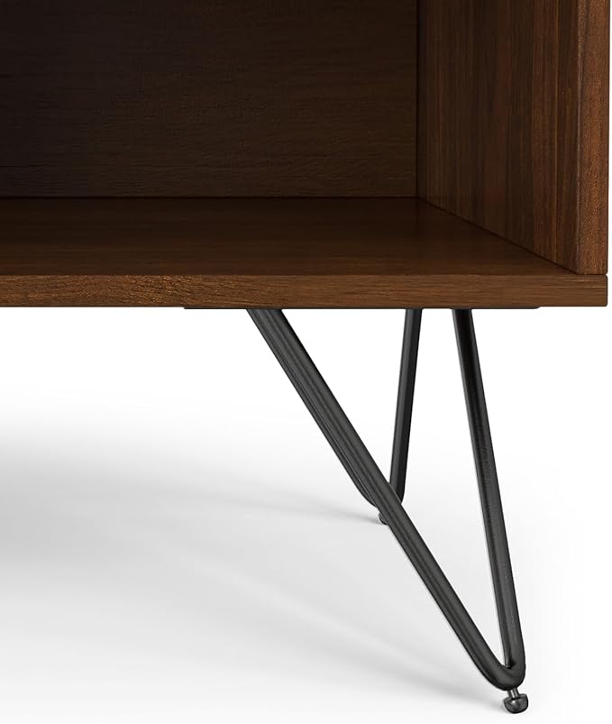 SIMPLIHOME Hunter 20 inch Wide Industrial Modern Nightstand in Walnut for the Living Room and Bedroom