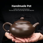Load image into Gallery viewer, Yixing Purple Clay Tea Pot, Chinese Handmade Xishi Teapot, Pottery Zisha Sand Mud Kungfu Tea Set Kettle 14oz Zini