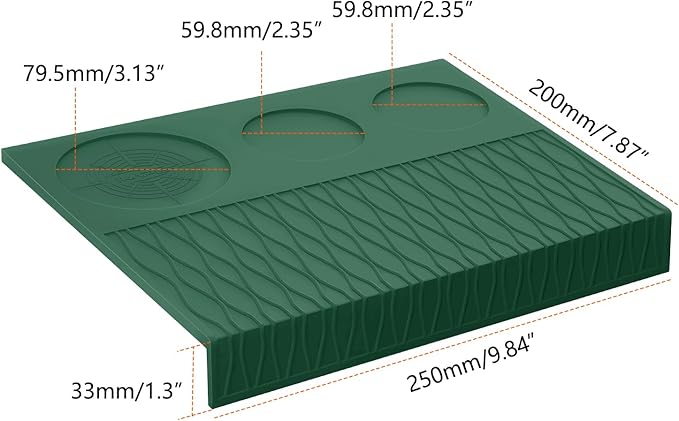IKAPE Espresso Tamping Mat, Food Grade Silicone Coffee Tamper Mat, Portafilter Tamp Mat Espresso Accessory For Baristas, Waterproof Heat Resistant Tamping Pad Mat for Counter(Green)