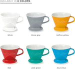 Load image into Gallery viewer, Creano XXL Porcelain Coffee Dripper Green - Ceramic Cone Brewer - Pour Over Coffee Maker - Filter Size 4 - huge and heavy quality 800gr/28oz - 6 Colours availeble
