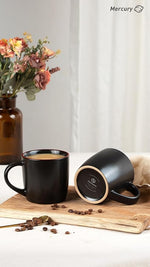 Load image into Gallery viewer, famiware Mercury Coffee Mugs 13 oz, Coffee Mugs Set of 4 with Handle, Cups for Latte, Hot Tea, Cappuccino, Mocha, Cocoa, Black
