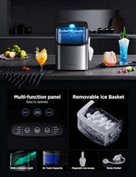 Load image into Gallery viewer, GoveeLife Smart Ice Maker Countertop, Portable Ice Machine with Voice Control, 9 Ice Cubes in 6 Minutes 3 Sizes, 26lbs/24Hrs, Self Cleaning RGB Lights, Quiet Ice Maker with Scoop for Kitchen Silver
