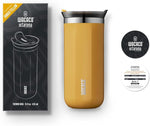 Load image into Gallery viewer, WACACO Octaroma Grande Vacuum Insulated Coffee Mug, 15 fl oz (435ml), Double-wall Stainless Steel Travel Tumbler With Drinking Lid, Amber Yellow