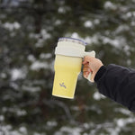 Load image into Gallery viewer, 30 oz Tumbler with Handle and 2 Straw 2 Lid, Insulated Water Bottle Stainless Steel Vacuum Cup Reusable Travel Mug,Lemon