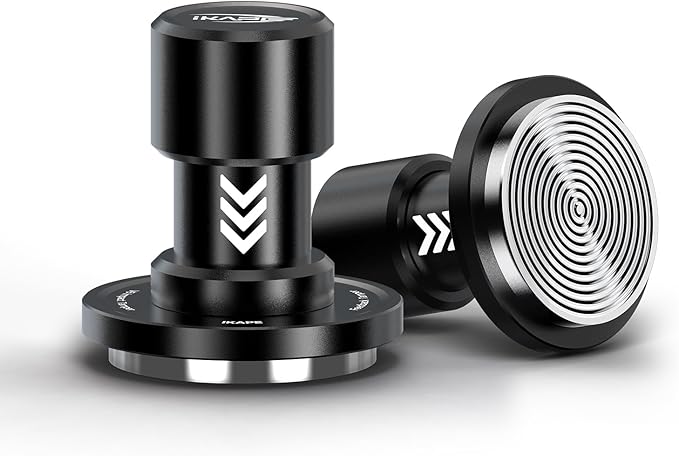 IKAPE 58.35MM V6 Impact Espresso Tamper with Sound Feedback, 15lb/30lb Interchangeable Springs, Espresso Low-Profile Tamper with Triple-spring System, Fits Over 58mm portafilters