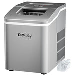 Load image into Gallery viewer, COSTWAY Countertop Ice Maker, 26Lbs/24H Portable Ice Machine with Self-Cleaning Function, Bullet Ice Cubes Ready in 8 Mins, Scoop and Removable Basket,Ice Maker for Home Party Bar, Silver