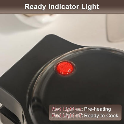 Mini Waffles Maker with 8 Removable Plates, 4 in 1 Small Waffle Maker Mini- Waffle, Heart Waffle, Pancake, Donut, 4.5" Non Stick Waffle Iron for Kids and Families, Black