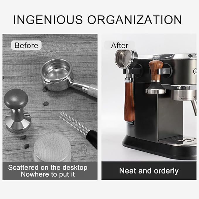 Wall Mounted Magnetic Hand Tamper Holder,Portafilter Organizer Fit for Storage 51, 54, 58MM Espresso Tamper,Portafilter,Espresso Coffee Stirrer,1Pieces