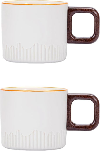 Espresso Cups Set of 2, 2 oz Ceramic Espresso Cups, Demitasse Cups for Tea or Coffee (White)