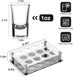 Load image into Gallery viewer, Ruckae 12 Pack 1oz Shot Glasses Set with Tray Heavy Base Clear Shot Glasses Bulk for Vodka Tequila Whiskey Liquor