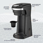 Load image into Gallery viewer, NEWHOUSE Single Serve Coffee Maker compatible with K-cups Water Reservoir, Versatile Ground Coffee &amp; K-Cup Compatibility, Adjustable Tray for Travel Mugs