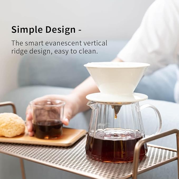 watchget Glass Coffee Carafe 500ml/17oz - Heat Resistant Thin Borosilicate Coffee Server, Clear Pour Over Coffee Pot Maker, Ideal for Home, Office, and Café