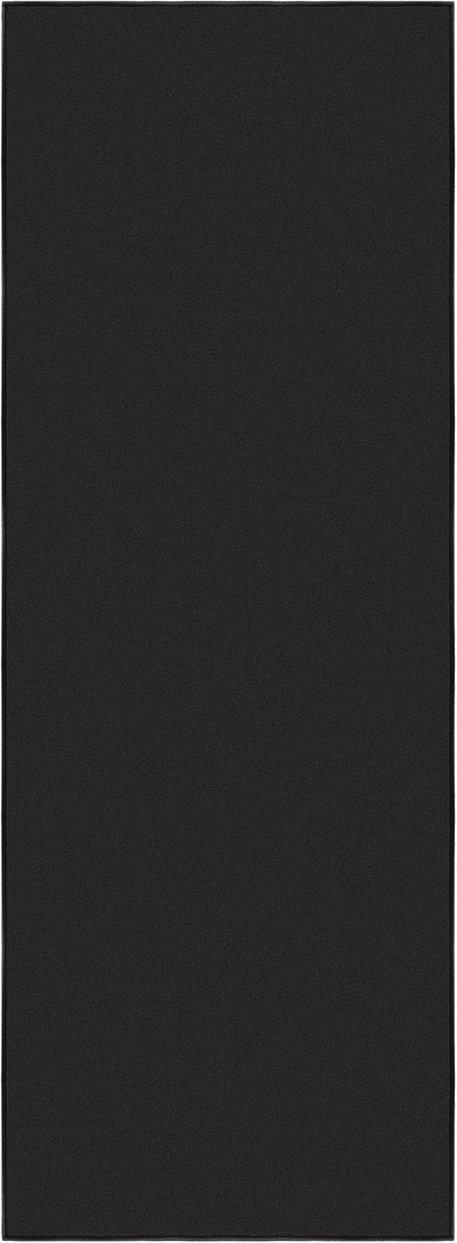 Ottomanson Hallway Runner Rug 2'2" x 6' Non Slip Solid Area Rugs Easy to Clean Laundry Rug Runner Durable & Pet Friendly Floor Carpet Runners for Hallways Entryway Living Room Kitchen, Black