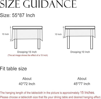 Designer French Pale Yellow Rectangular Tablecloth,Linen Floral Table Cloth,Wrinkle Resistant Decor Tablecloths for Dining Thanksgiving Banquet Kitchen Party,55"*87"-Estevan A