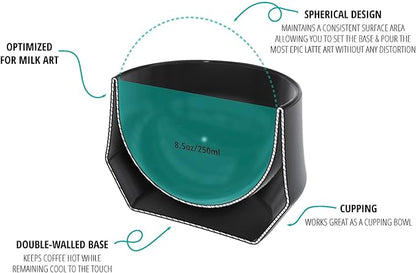 KRUVE IMAGINE Coffee Cups - Handcrafted Double-Wall Glass Cups (Set of Two, 8.5oz/250ml) - Perfect for Latte Art and Espresso - Durable Borosilicate Glass - Ideal Gift for Coffee Mugs Lovers - Latte