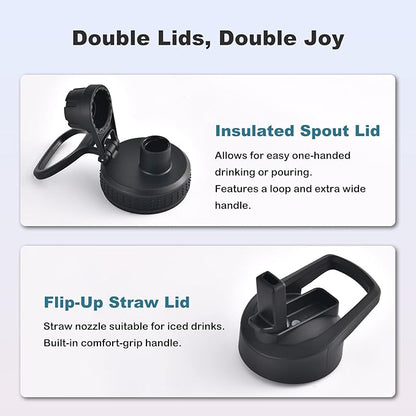 Football Water Bottle, 24 oz Insulated Stainless Steel Sports Bottle with Straw, Football Stuff Gifts for Boys