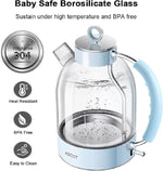 Load image into Gallery viewer, ASCOT Electric Kettle, Glass Electric Tea Kettle Gifts for Men/Women/Family 1.6L 1500W Borosilicate Glass Tea Heater, with Auto Shut-Off and Boil-Dry Protection Blue