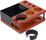 Load image into Gallery viewer, Espresso Knock Box, Tamping Station, Two-tier Organizer Station, Spring-loaded Portafilter Holder, Basket Filters &amp; Funnel Stand, Fits 51/54/58MM Tamper, Distributor, Portafilter, Puck Screen