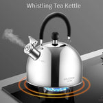 Load image into Gallery viewer, 304 Stainless Steel Whistling Tea Kettle 3.17 Quart/3L Tea Pot, Suitable to Boiling Water &amp; Tea on Induction Stove, Gas Stove Top