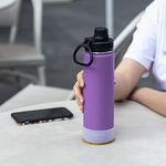 Load image into Gallery viewer, koodee Stainless Steel Water Bottle, 26 oz Double Wall Vacuum Insulsted Sports Bottle with Leakproof Spout Lid (Purple)