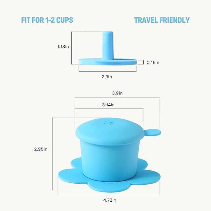[Holiday Gift] Vietnamese Phin Filter, Plastic Reusable Pour Over Coffee Dripper, Single Cup Coffee Filter with Flower Design for Manual Brewing, Gift for Christmas Thankgiving (Blue)