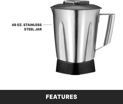 Waring Commercial TBB145S4 TORQ 2 Horsepower Blender, 2 Speed Toggle Switch Controls, with 48 oz. BPA Free Container, 120V, 5-15 Phase Plug