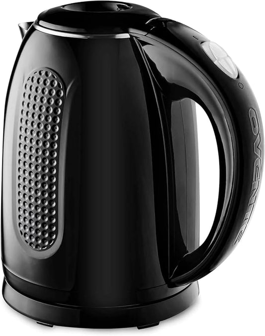 OVENTE Electric Kettle, 1.7L Double Wall Stainless Steel Insulated Water Boiler & Heater for Coffee or Tea, 1100W Fast Boiling with Auto Shut-Off, Boil-Dry Protection & Secure Locking Lid, Black KD64B