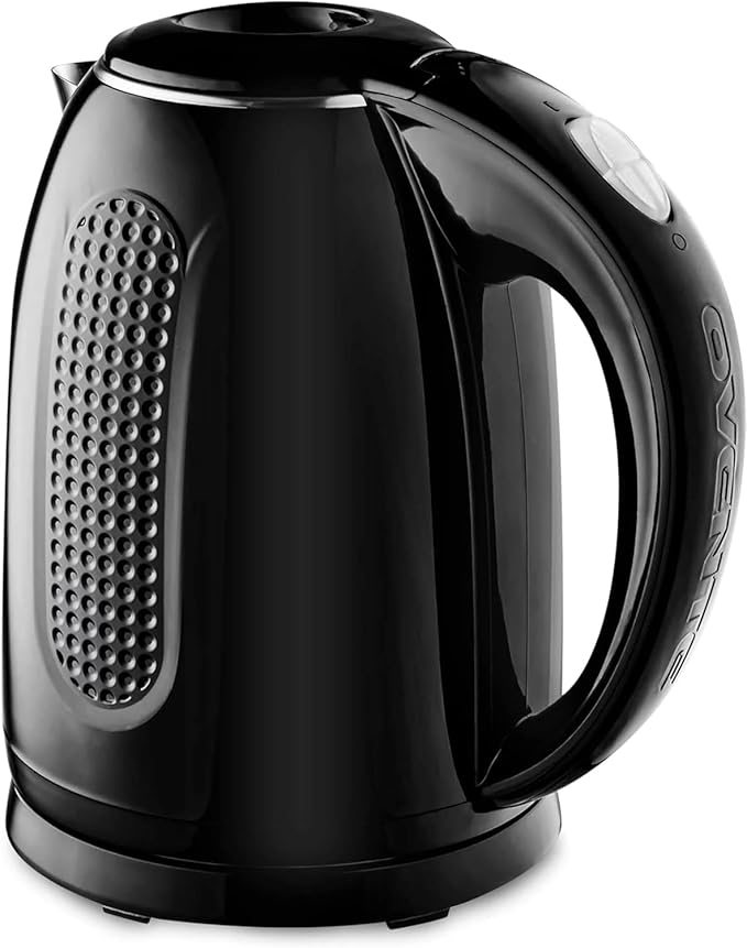 OVENTE Electric Kettle, 1.7L Double Wall Stainless Steel Insulated Water Boiler & Heater for Coffee or Tea, 1100W Fast Boiling with Auto Shut-Off, Boil-Dry Protection & Secure Locking Lid, Black KD64B