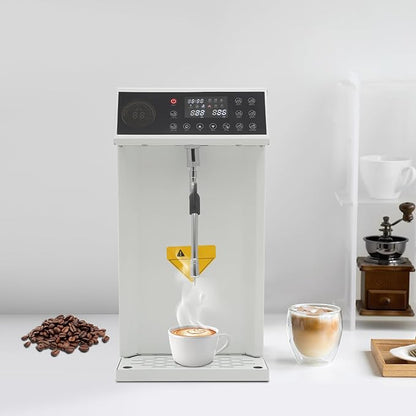 110V Electric Milk Frother and Steamer,1300W 8L/2.11Gal Stainless Steel Automatic Milk Warmer with Timer and LED Display,Four-hole Nozzle