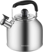 Load image into Gallery viewer, 4.2 Quart/4L Stainless Steel Whistling Tea Kettle,Brushed Satin, Suitable to Boiling Water &amp; Tea on Induction Stove, Gas Stove Top