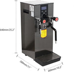 Load image into Gallery viewer, 12L Commercial Milk Steamer&amp;Frother, 4 IN 1 Milk Foam Maker with LED Display, 110v Stainless Steel Milk Steamer Machine Water Boiling Machine for Espresso Coffee Milk Tea