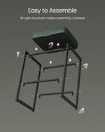 Load image into Gallery viewer, VASAGLE EKHO Collection - Bar Stools Set of 2, Counter Height Bar Stools, Synthetic Leather with Stitching, Mid-Century Modern Counter Stools, 26-Inch Tall, Kichen Home Bar Dining Room, Forest Green