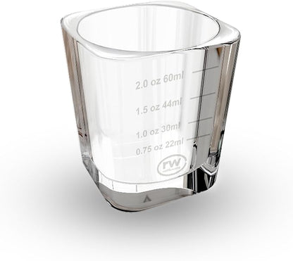 Rattleware 3 Oz Graduated Shot Glass Heavyweight Break-Resistant Glass with White Etched Measurements Oz ML tsp tbsp Durable Espresso Cocktail Measuring Glass for Bar Cart Home Bar Cafe Use