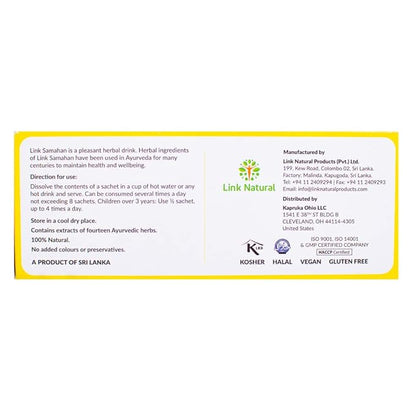 SAMAHAN Ayurvedic Herbal Tea Packets - Sri Lankan Ceylon Blend with 14 Natural Herbs Including Ginger, Black Pepper & More, Herbal Tea Bags for Wellness, Relaxation & Daily Comfort - 100 Count