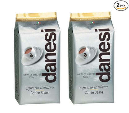 Danesi Caffe Italian Whole Coffee Beans - Espresso Coffee Beans and Medium Roast Whole Bean - Perfect for Espresso Machines, French Press, and Home Brewing - Gold (4.5 lb)