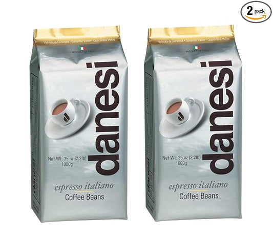 Danesi Caffe Italian Whole Coffee Beans - Espresso Coffee Beans and Medium Roast Whole Bean - Perfect for Espresso Machines, French Press, and Home Brewing - Gold (4.5 lb)