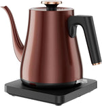 Load image into Gallery viewer, Gooseneck Electric Kettle 1.0L, 1000W Rapid Boil In 4 Min, Stainless Steel Tea Kettle, Pour Over Coffee Kettles For Office/Tea/Travel/Kitchen, Auto Shut-Off, Vintage Copper Color, BPA-Free
