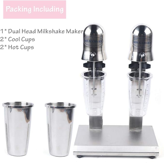 DNYSYSJ Electric Milkshake Maker Machine 2 Cup Commercial Blender for Shakes and Smoothies Stainless Steel Ice Cream Drink Mixer Blender
