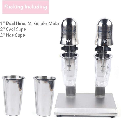DNYSYSJ Electric Milkshake Maker Machine 2 Cup Commercial Blender for Shakes and Smoothies Stainless Steel Ice Cream Drink Mixer Blender