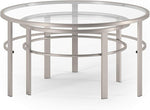 Load image into Gallery viewer, Henn&amp;Hart Round Nested Coffee Table in Satin Nickel, Modern coffee tables for living room, studio apartment essentials, 36" Wide
