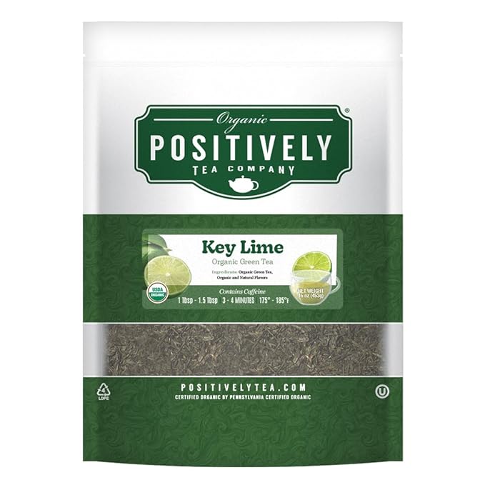 Organic Positively Tea Company, Key Lime, Green Tea, Loose Leaf, 16 Ounce