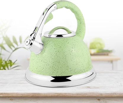 Whistling Tea Kettle for Stovetop, 3.2 Quart Tea Pot Food Grade Stainless Steel Teapot, Teakettle Compatible with All Stove Tops (Color : 9)