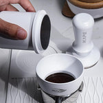 Load image into Gallery viewer, IKAPE 58.5mm Espresso Tamper, Premium Barista Coffee Tamper with Calibrated Spring Loaded, 100% Stainless Steel Base Tamper (White)