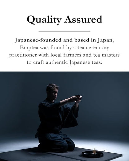 Emptea Sencha Japanese Green Tea Loose Leaf - Asamushi Light Steamed First Harvest Tea Masters Blend Oragnic Unsweetened Japanese Green Tea 2.82 oz (80g)
