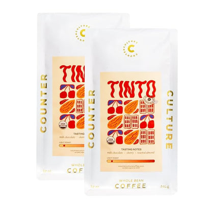 Counter Culture Coffee - Certified Organic Whole Bean Coffee (Kosher) (Tinto Double Pack)