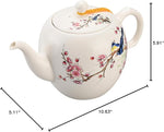 Load image into Gallery viewer, Teapot with Infuser Ceramic Tea Pot with Removable Stainless Steel Fliter for Loose Tea 15.80 OZ/450ml (1-2cups) Teapots for Tea Coffee Milk for Office Home Men Women White(Magpie)