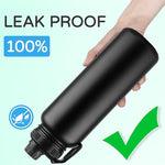 Load image into Gallery viewer, DOMICARE 40 oz Insulated Water Bottle, Vacuum Insulated Stainless Steel Sports Water Bottle with Straw Lid &amp; Spout Lid, Leakproof, Reusable - Travel, Camping, Bike, Black